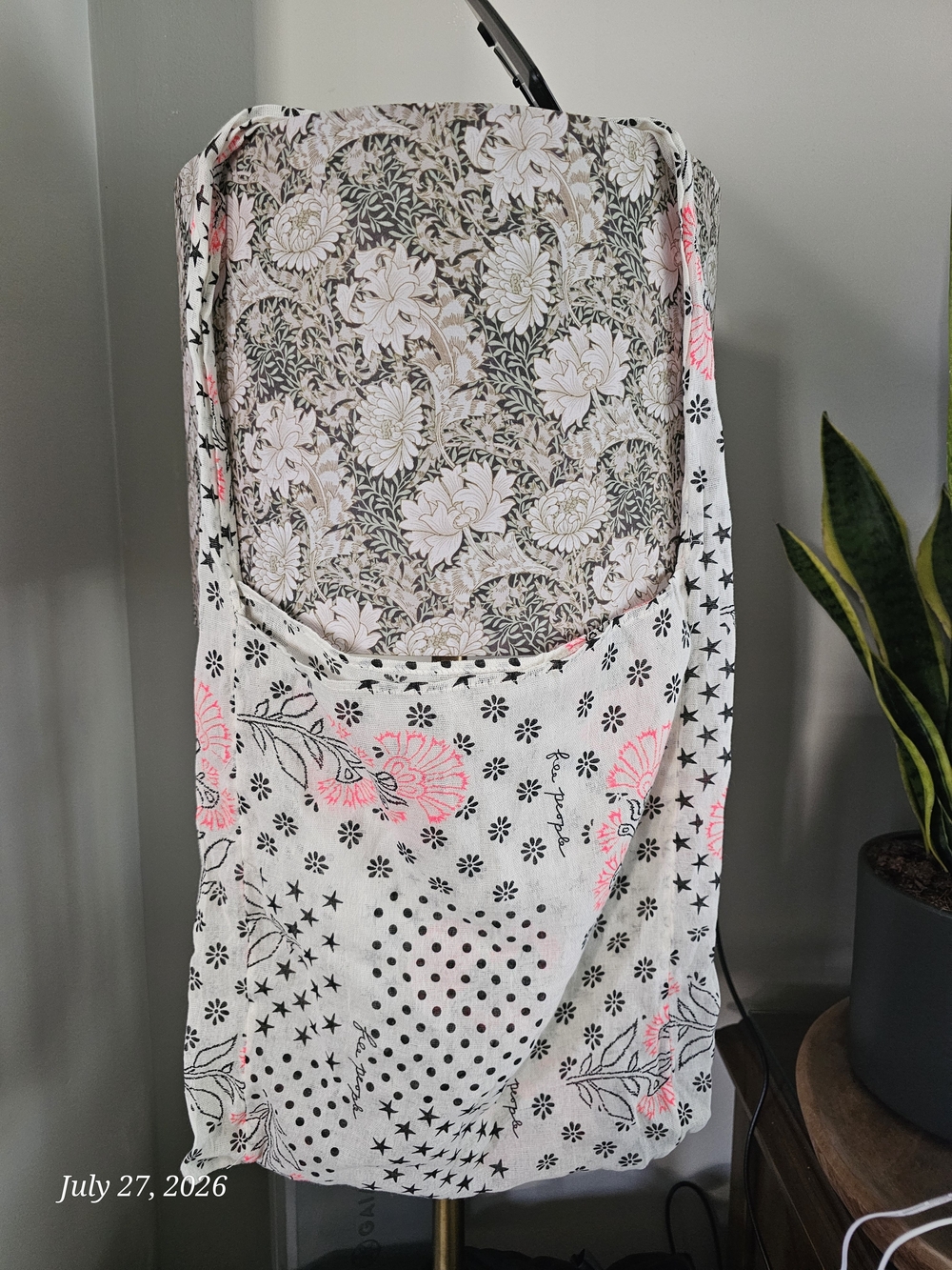 Free People Floral & Star Print Lightweight Nursing Cover - Neon Pink Accents